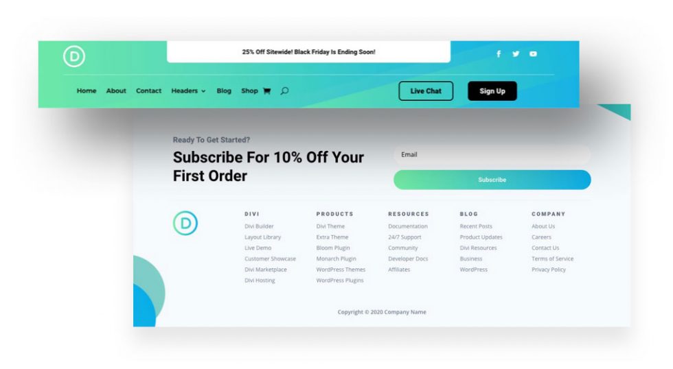 Headers and Footers – Just another Elegant Themes Examples 2020 Sites site