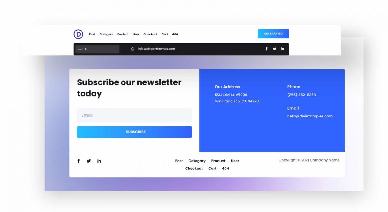 Headers and Footers | Just another Elegant Themes Examples 2021 Sites site
